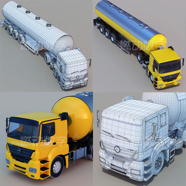 油罐车（危险品车）三维动画仿真演示 